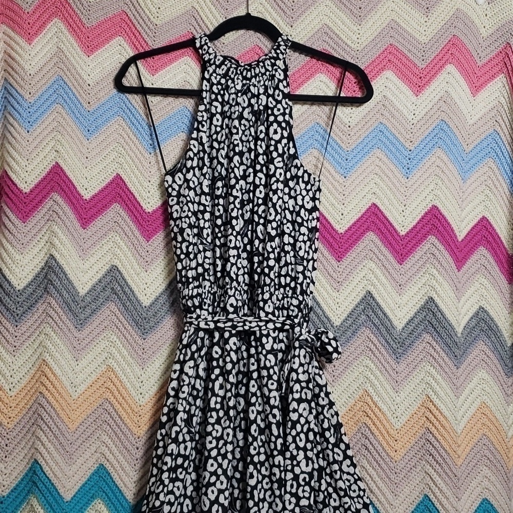 Michael Kors animal print halter sleeveless dress medium new with tags